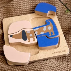 Lässig Puzzle en bois 2 pièces Little Mateys Chien-Oiseau