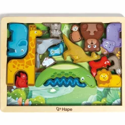 Outlet Puzzle en bois animaux du monde en 3D (16 pièces) Puzzle
