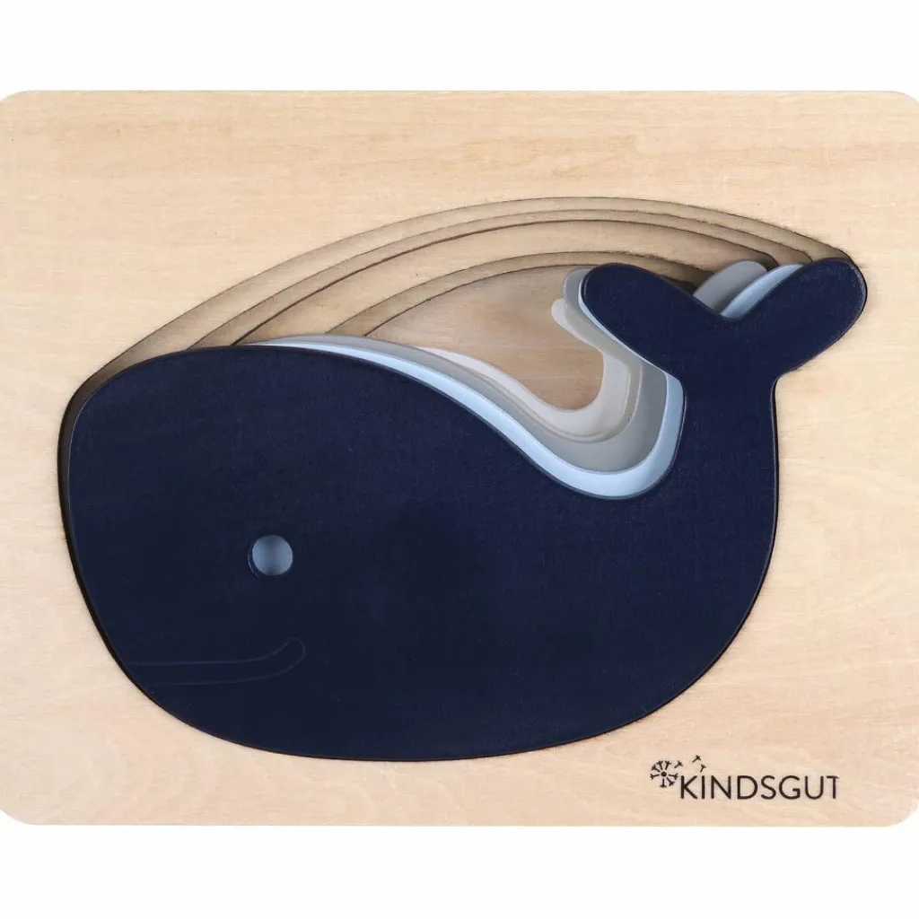 Kindsgut Puzzle en bois Baleine (6 pièces)