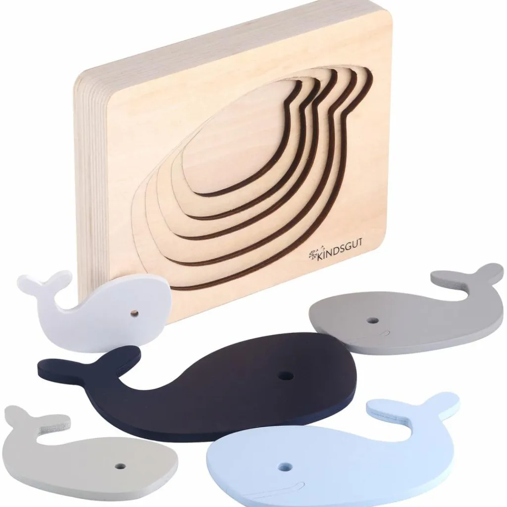 Kindsgut Puzzle en bois Baleine (6 pièces)