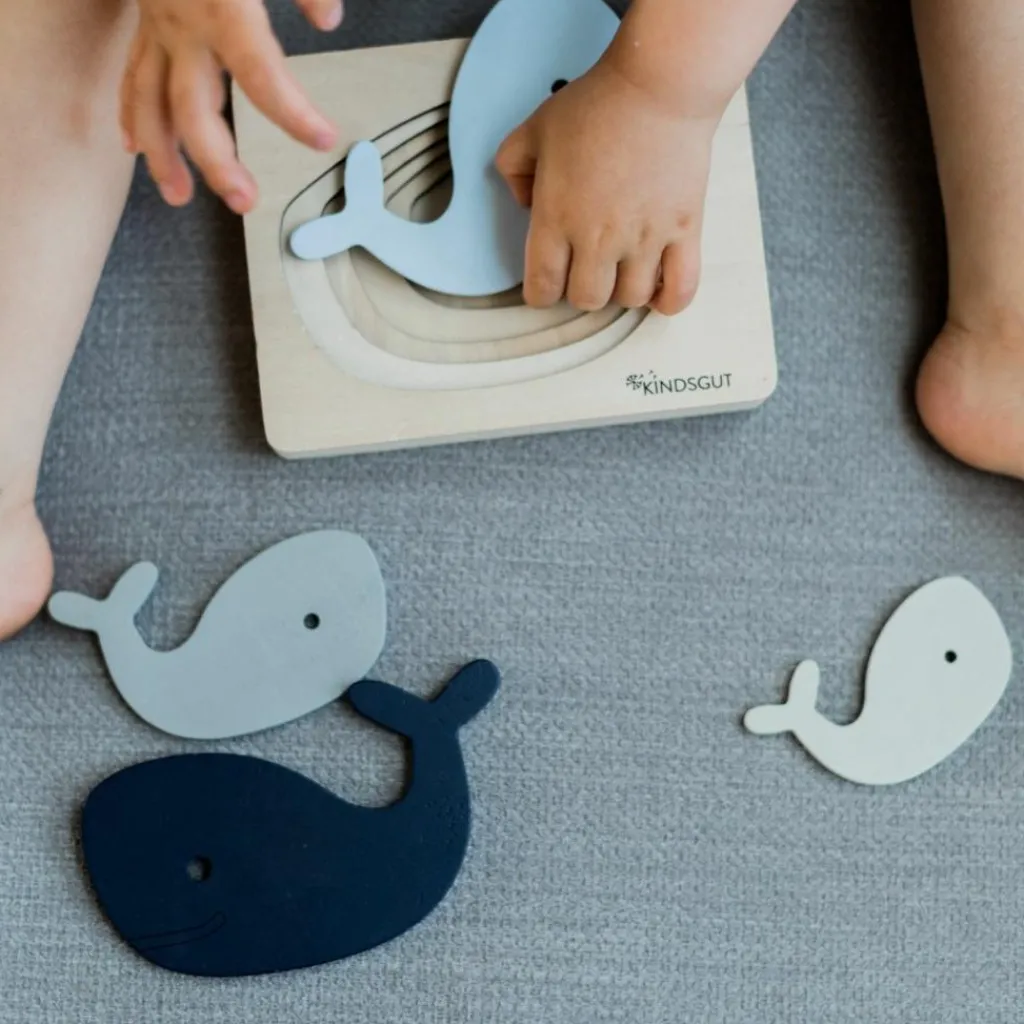 Kindsgut Puzzle en bois Baleine (6 pièces)