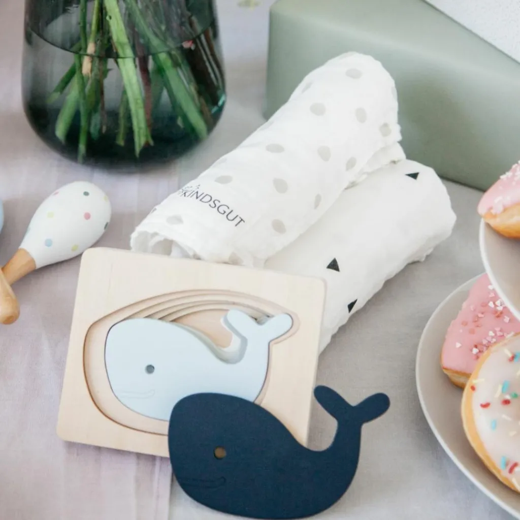 Kindsgut Puzzle en bois Baleine (6 pièces)