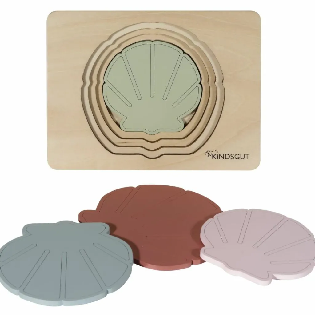 Kindsgut Puzzle en bois Coquillages (6 pièces)