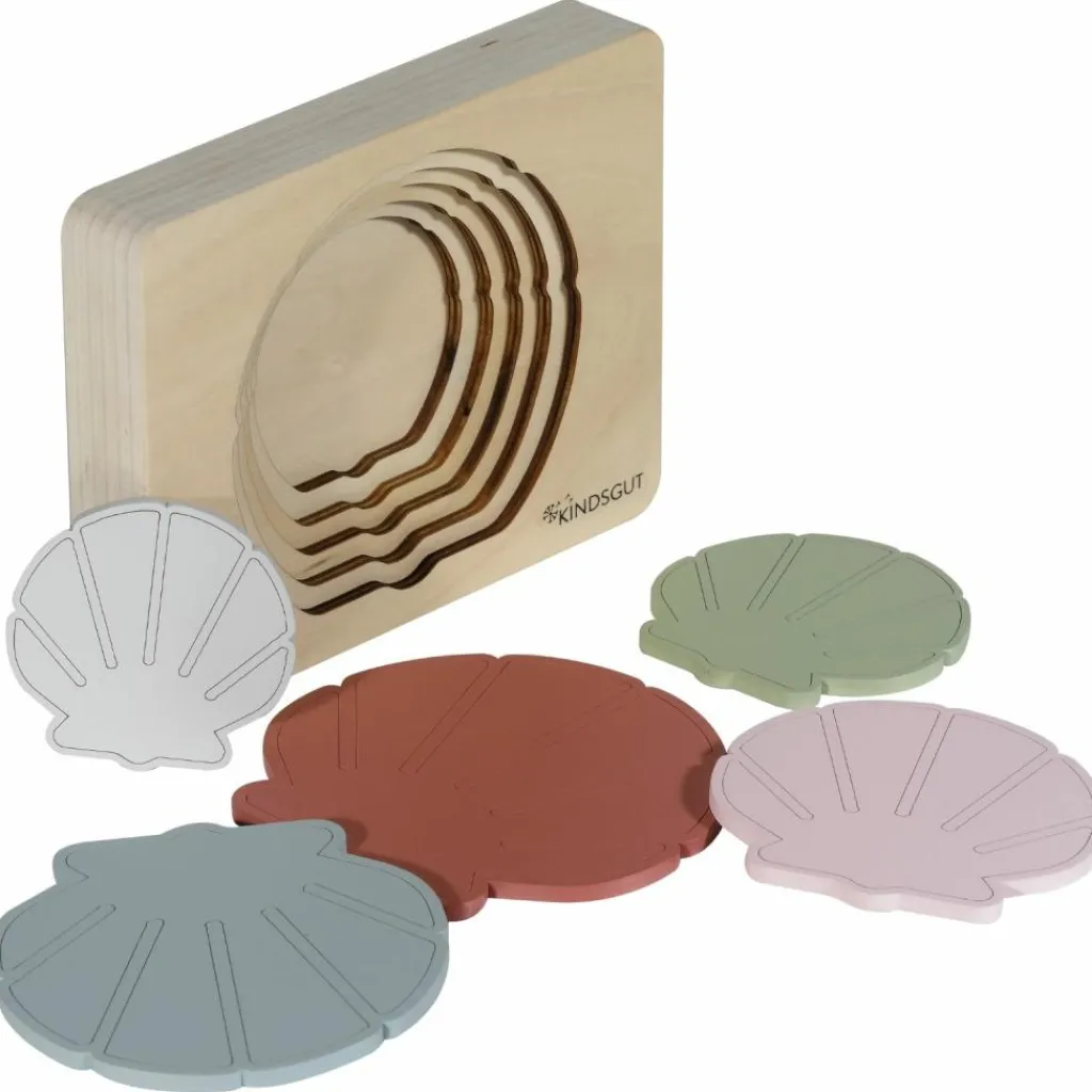 Kindsgut Puzzle en bois Coquillages (6 pièces)