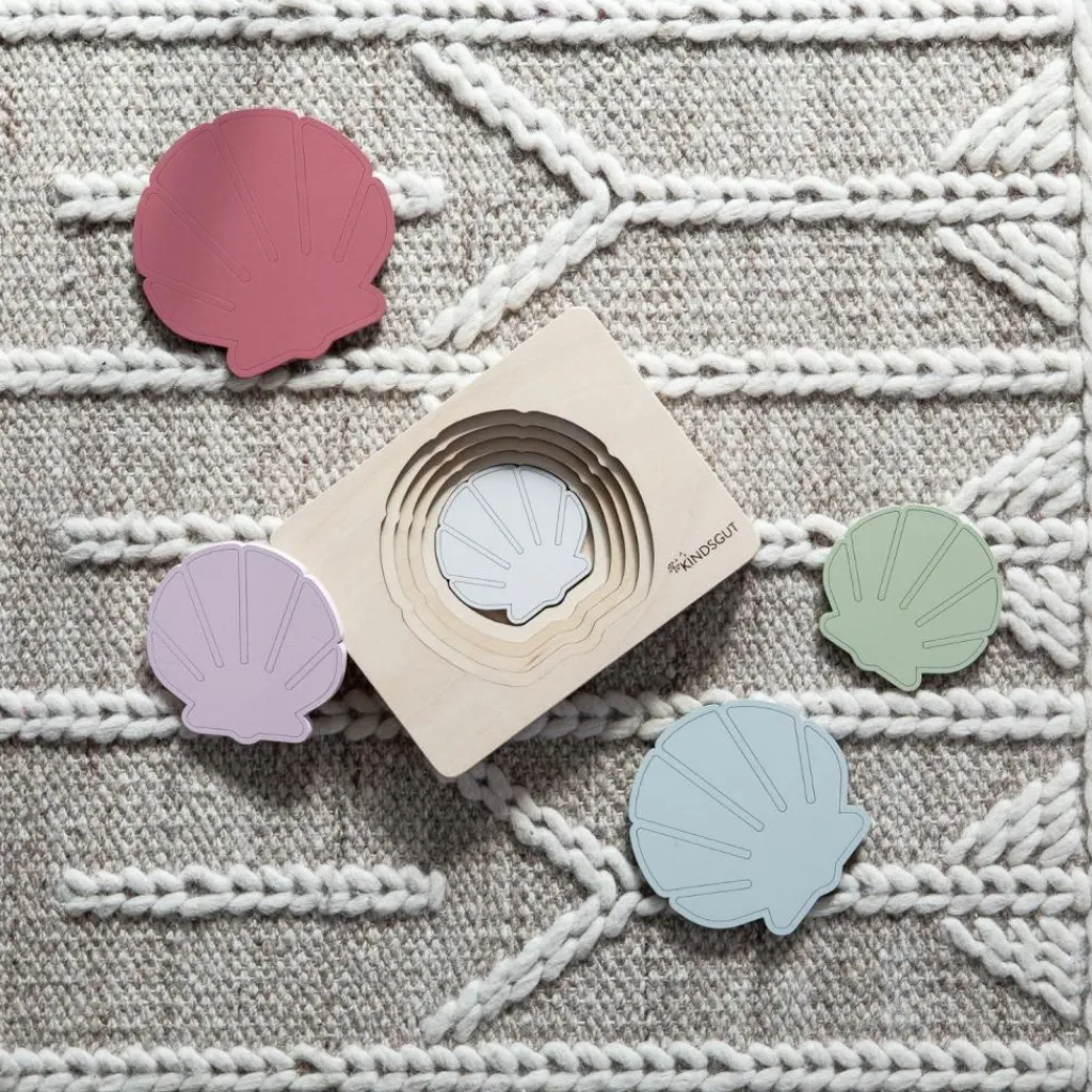 Kindsgut Puzzle en bois Coquillages (6 pièces)