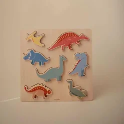 Mushie Puzzle en bois Dino (7 pièces)