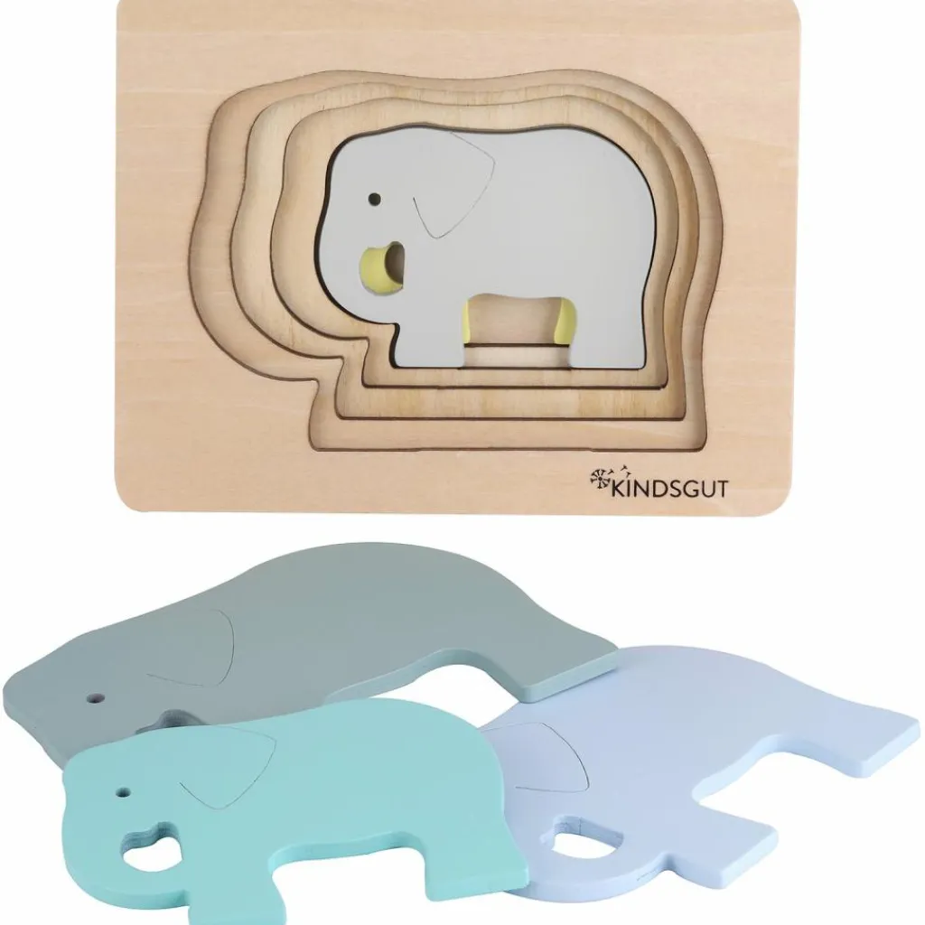 Discount Puzzle en bois Eléphant (6 pièces) Puzzle