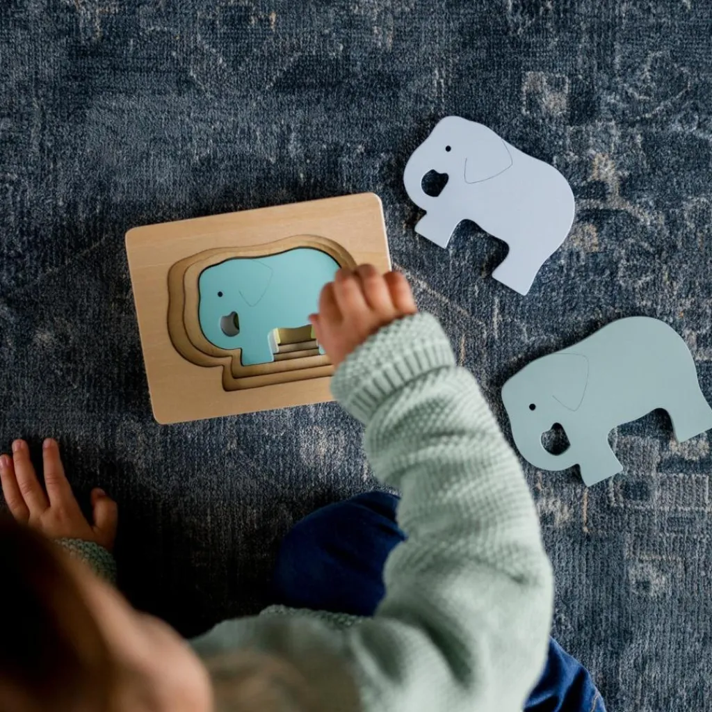 Discount Puzzle en bois Eléphant (6 pièces) Puzzle