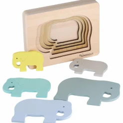 Discount Puzzle en bois Eléphant (6 pièces) Puzzle
