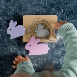 Kindsgut Puzzle en bois Lapin (6 pièces)