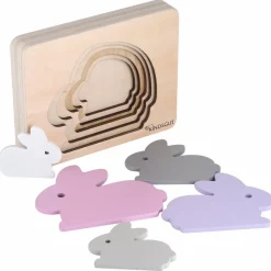 Kindsgut Puzzle en bois Lapin (6 pièces)