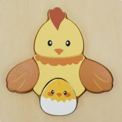 Sapin Malin Puzzle en bois Poule (5 pièces)