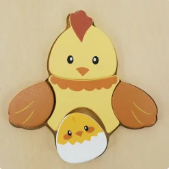 Sapin Malin Puzzle en bois Poule (5 pièces)