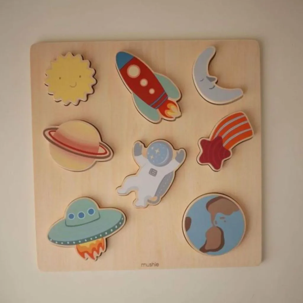 Mushie Puzzle en bois Space (8 pièces)