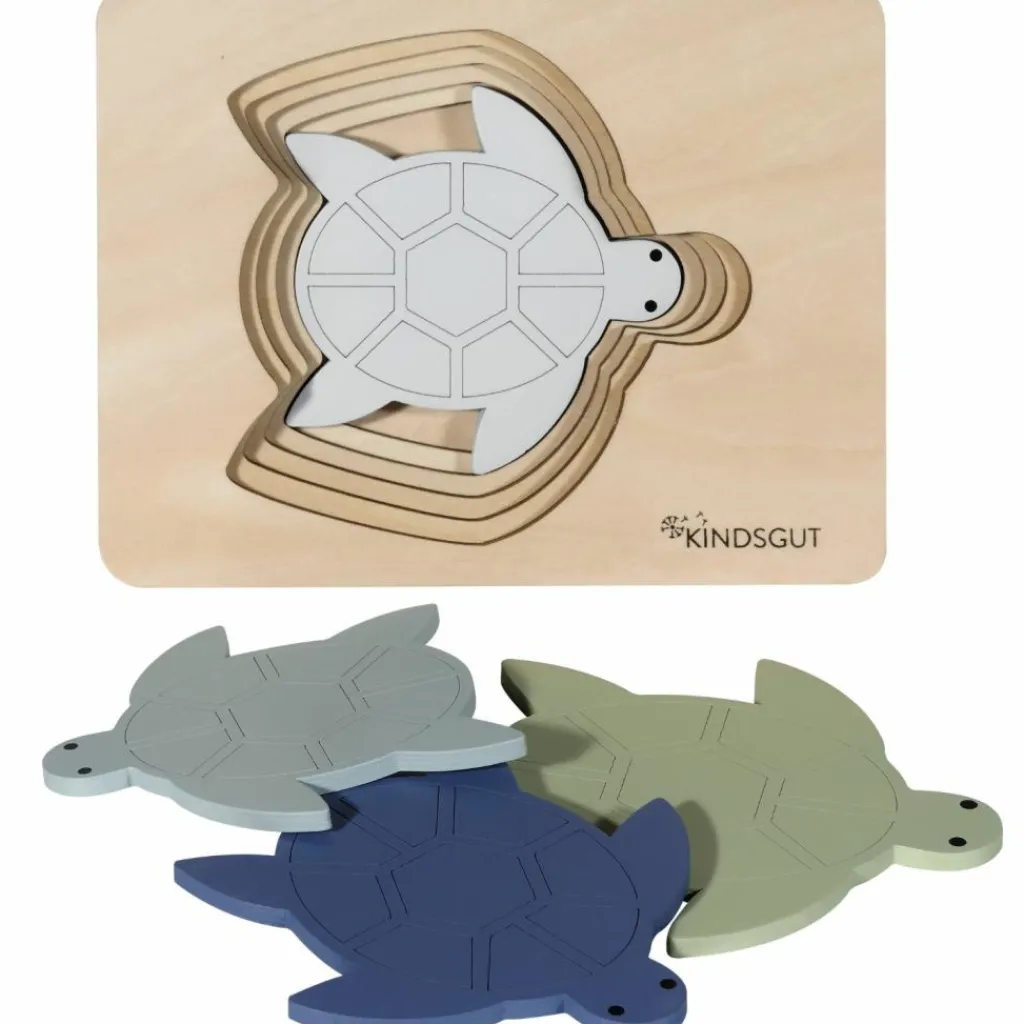Kindsgut Puzzle en bois Tortue (6 pièces)