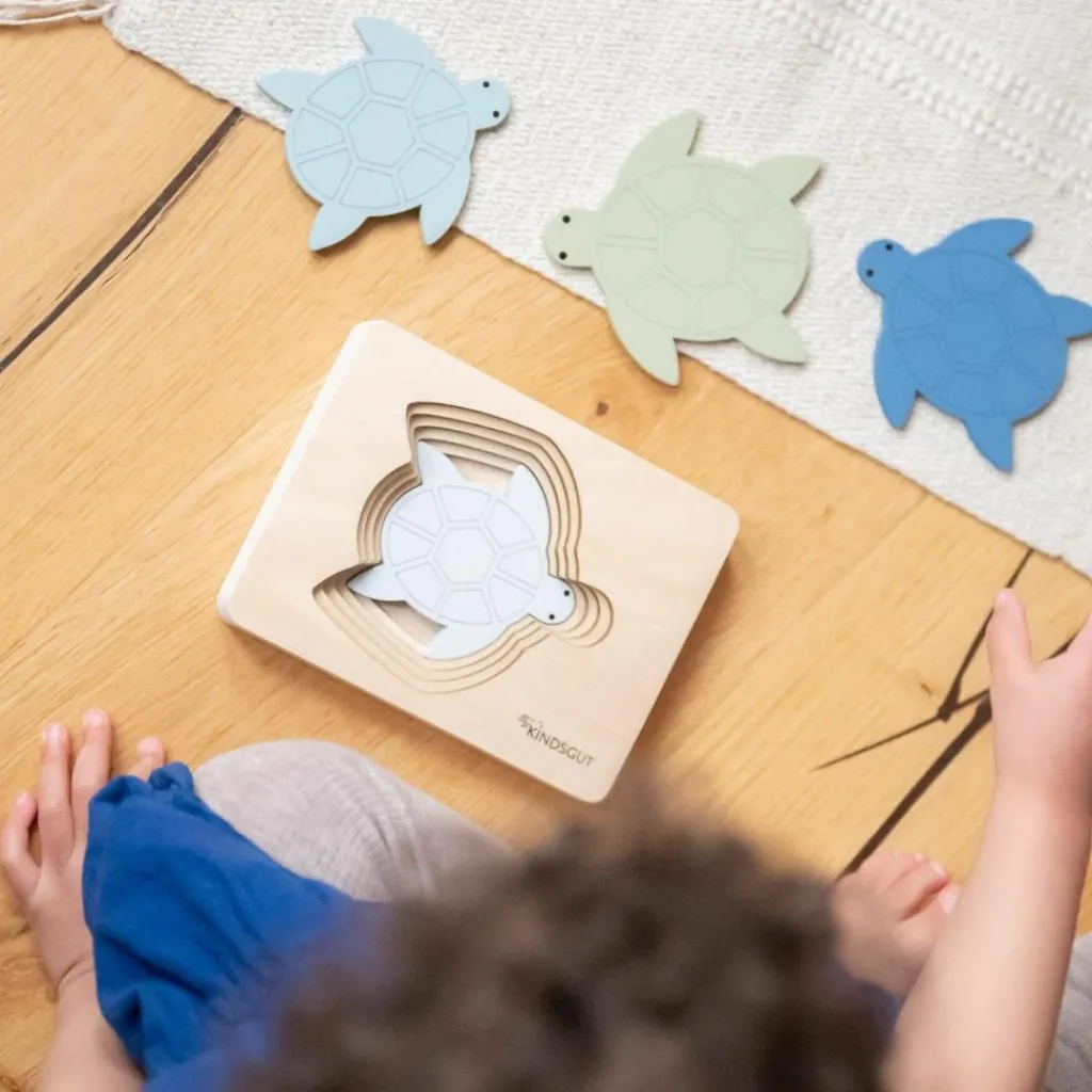 Kindsgut Puzzle en bois Tortue (6 pièces)