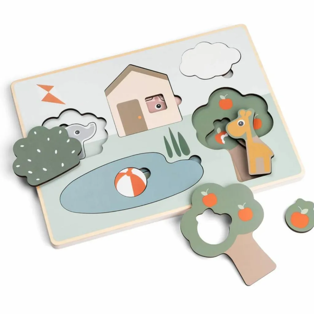 Done by Deer Puzzle encastrable Deer friends Multicolore