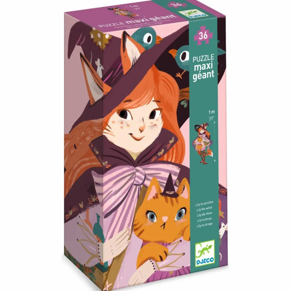 Djeco Puzzle géant Lily la sorcière (36 pcs et 1 miniature)