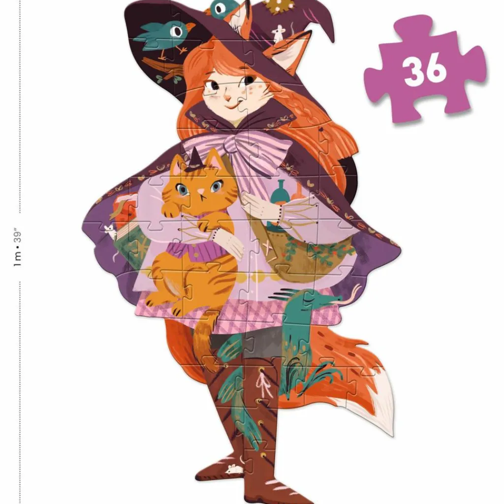 Djeco Puzzle géant Lily la sorcière (36 pcs et 1 miniature)