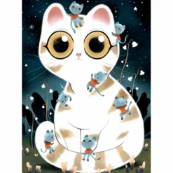 Djeco Puzzle phosphorescent Wizzy Chats câlins (50 pièces)