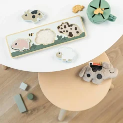 Done by Deer Puzzle sensoriel Tiny farm Multicolore