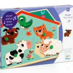 Djeco Puzzle sonore Ouaf Woof (5 pièces)