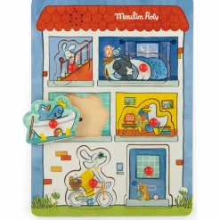 Moulin Roty Puzzle sonore Puce & Pilou
