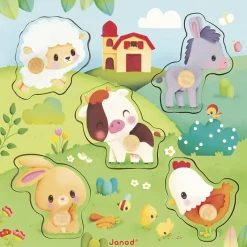 Outlet Puzzle tactile en bois Ferme (5 pièces) Puzzle