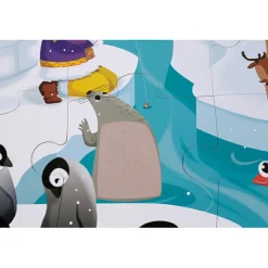Janod Puzzle tactile La vie sur la banquise (20 pièces)