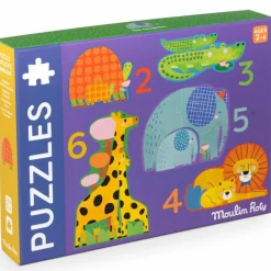 Moulin Roty Puzzles évolutifs animaux Les Toupitis (20 pièces)
