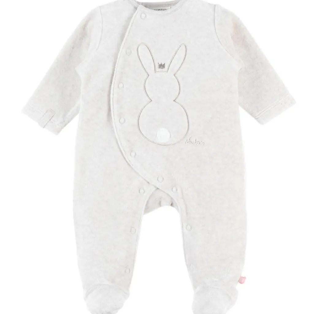 Noukie's Pyjama chaud en velours Lapin écru (prématuré)