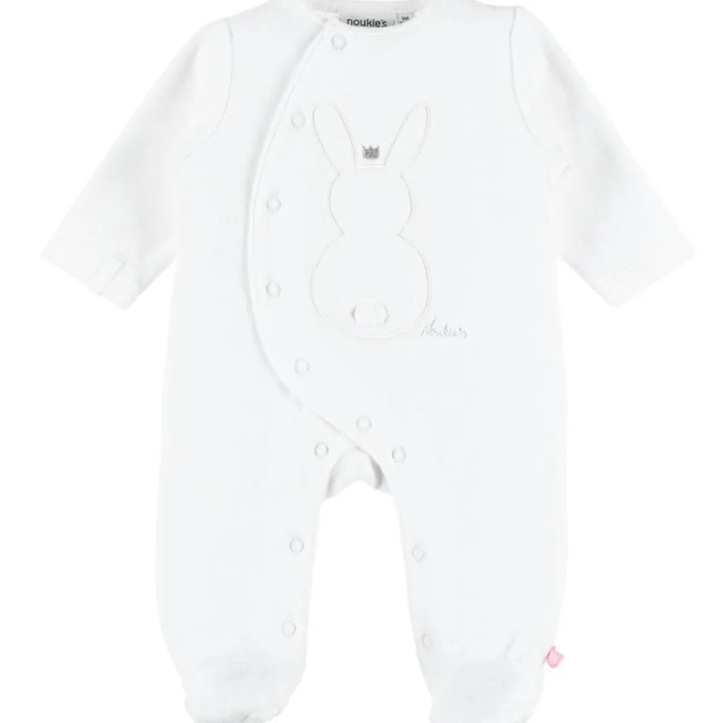 Noukie's Pyjama chaud en velours Lapin écru (1 mois)