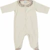 Hot Pyjama coton en interlock beige et col claudine liberty (1 mois) Pyjama