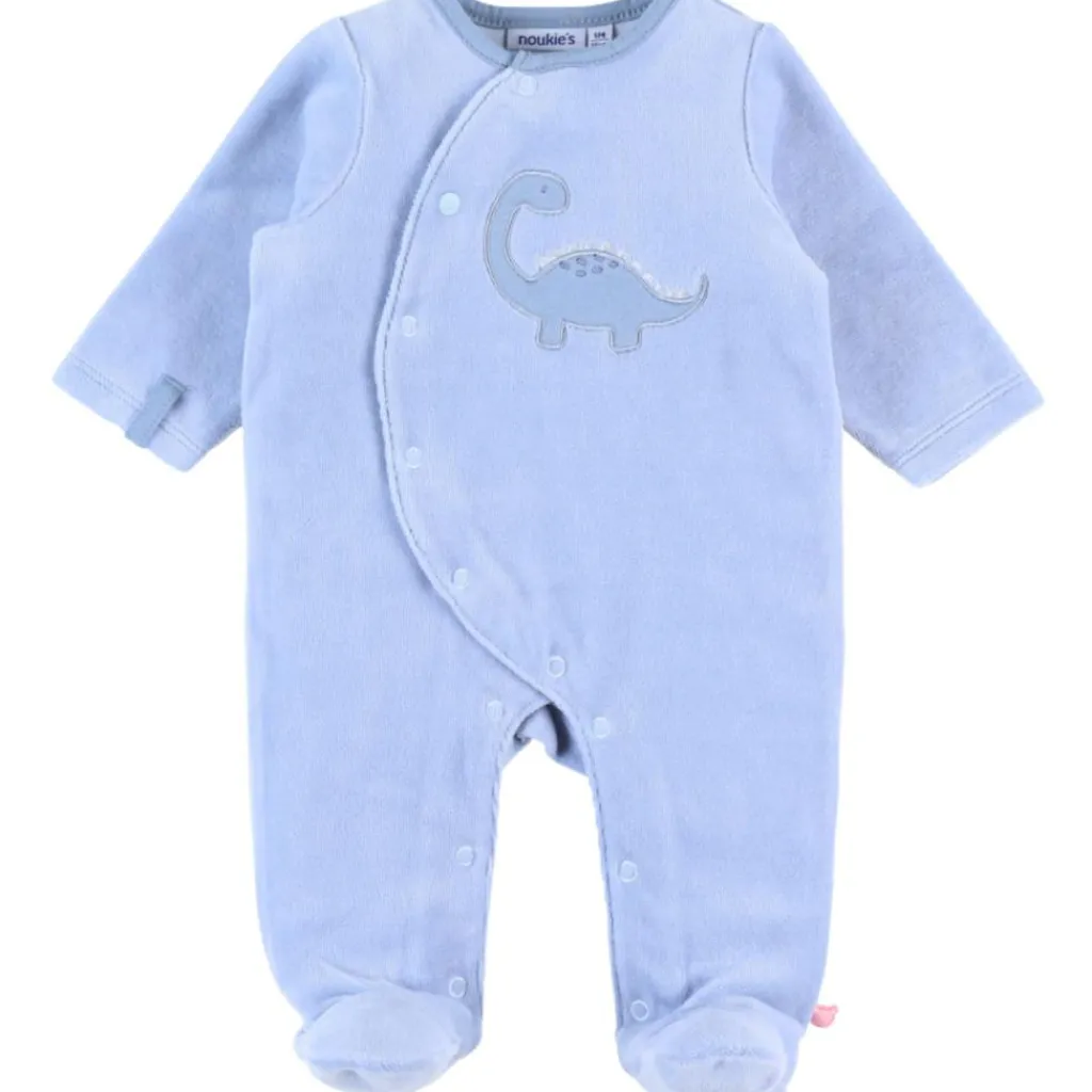 Noukie's Pyjama en velours dino aqua (3 mois)