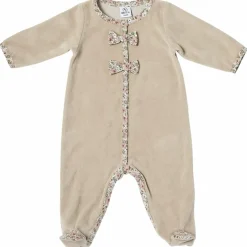 Best Pyjama hiver en velours beige et nœuds liberty (1 mois) Pyjama