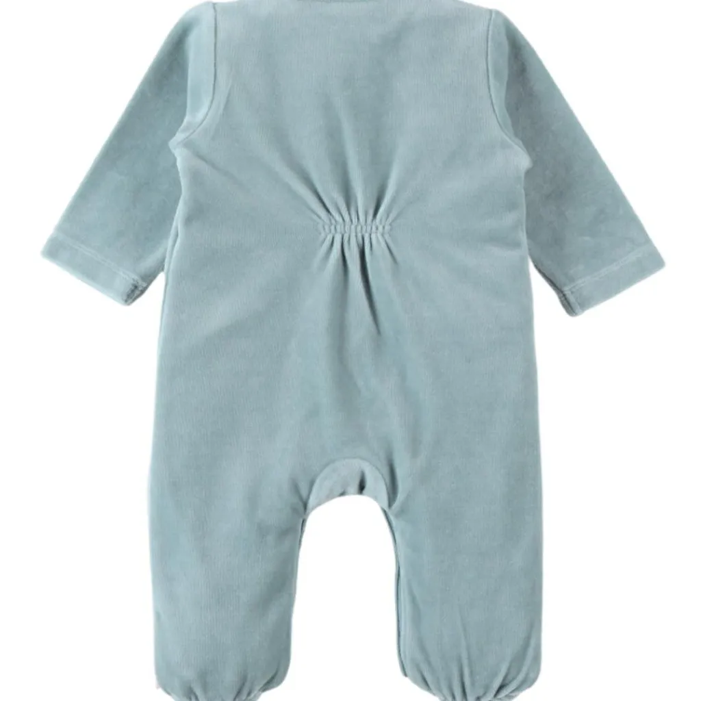Noukie's Pyjama velours aqua éléphant (dès la naissance)