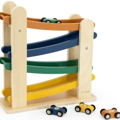 Trixie Rampe de course en bois avec 4 voitures