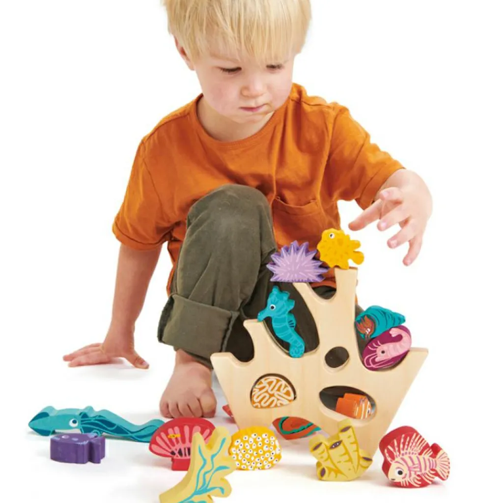 Tender Leaf Récif de corail en bois à empiler