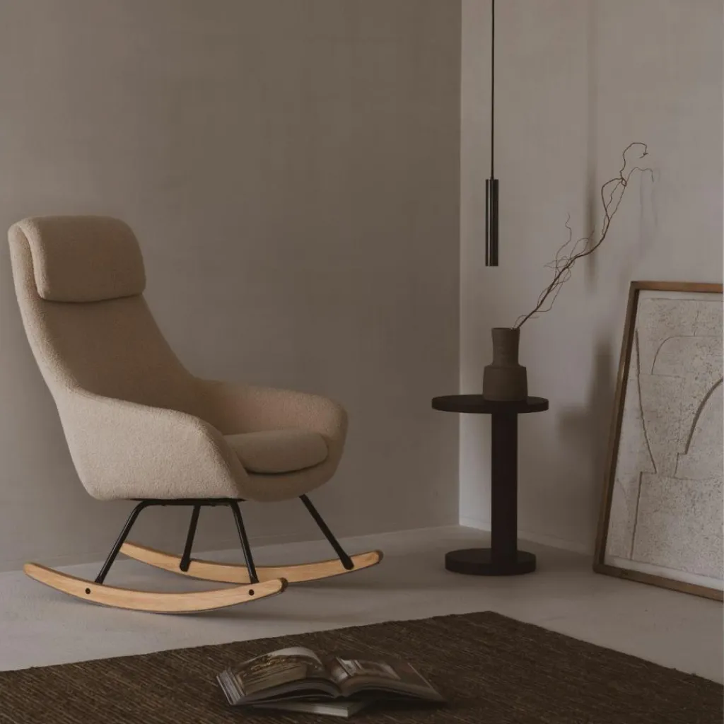 Sale Rocking chair Adulte Nordi Sheep Beige Fauteuil / Pouf