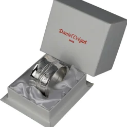 Daniel Crégut Rond de serviette Godron bombé personnalisable (métal argenté) dans son coffret