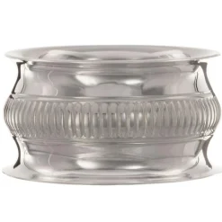 Rond de serviette Godron en métal argenté + coffret (personnalisable) Rond De Serviette