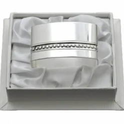 Daniel Crégut Rond de serviette Lien Perles personnalisable (métal argenté) dans son coffret