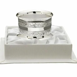 Daniel Crégut Rond de serviette Malmaison 2 rangs personnalisable (métal argenté) dans son coffret