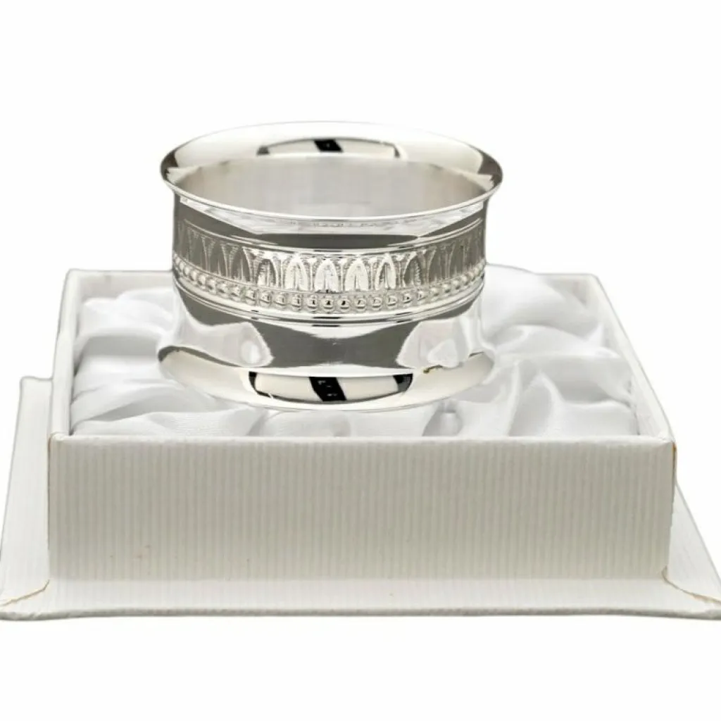 Daniel Crégut Rond de serviette Marie-Louise en métal argenté + coffret (personnalisable)