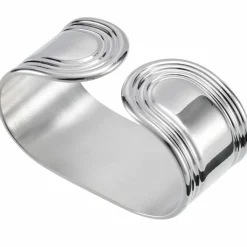 Clearance Rond de serviette ouvert Rosine en métal argenté Rond De Serviette