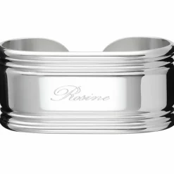 Clearance Rond de serviette ouvert Rosine en métal argenté Rond De Serviette