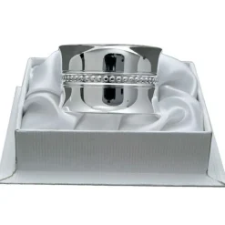 Online Rond de serviette Perles en métal argenté + coffret (personnalisable) Rond De Serviette