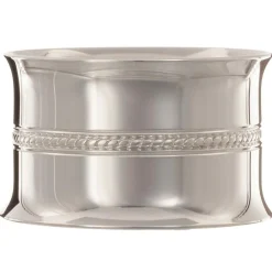 Daniel Crégut Rond de serviette Perles tressées personnalisable (métal argenté) dans son coffret