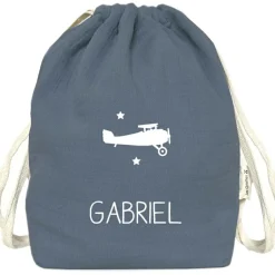 Les Griottes Sac à dos à ficelles bleu pétrole (personnalisable)