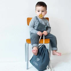 Les Griottes Sac à dos à ficelles bleu pétrole (personnalisable)